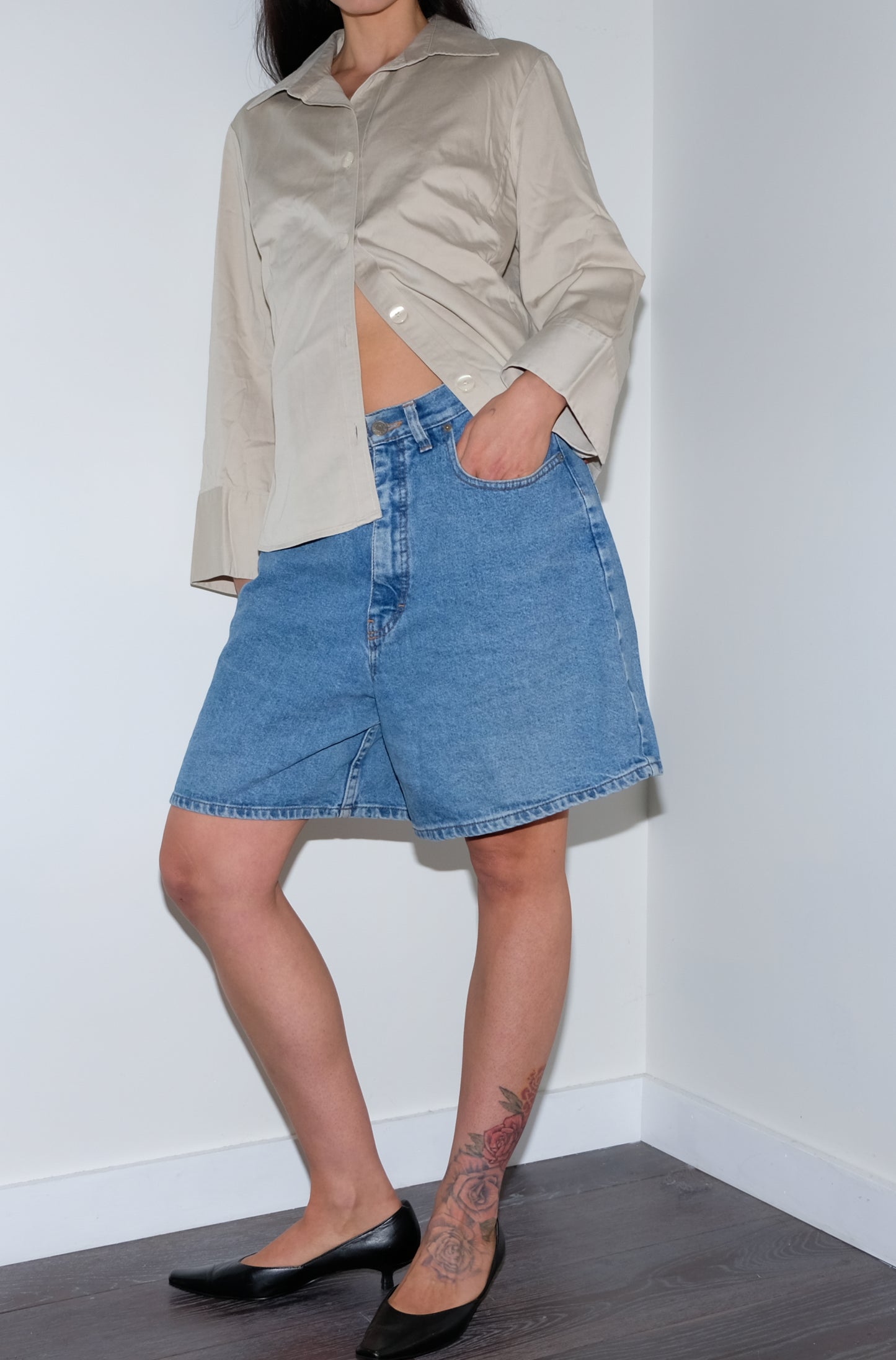 BEIGE CRISP COTTON SHIRT