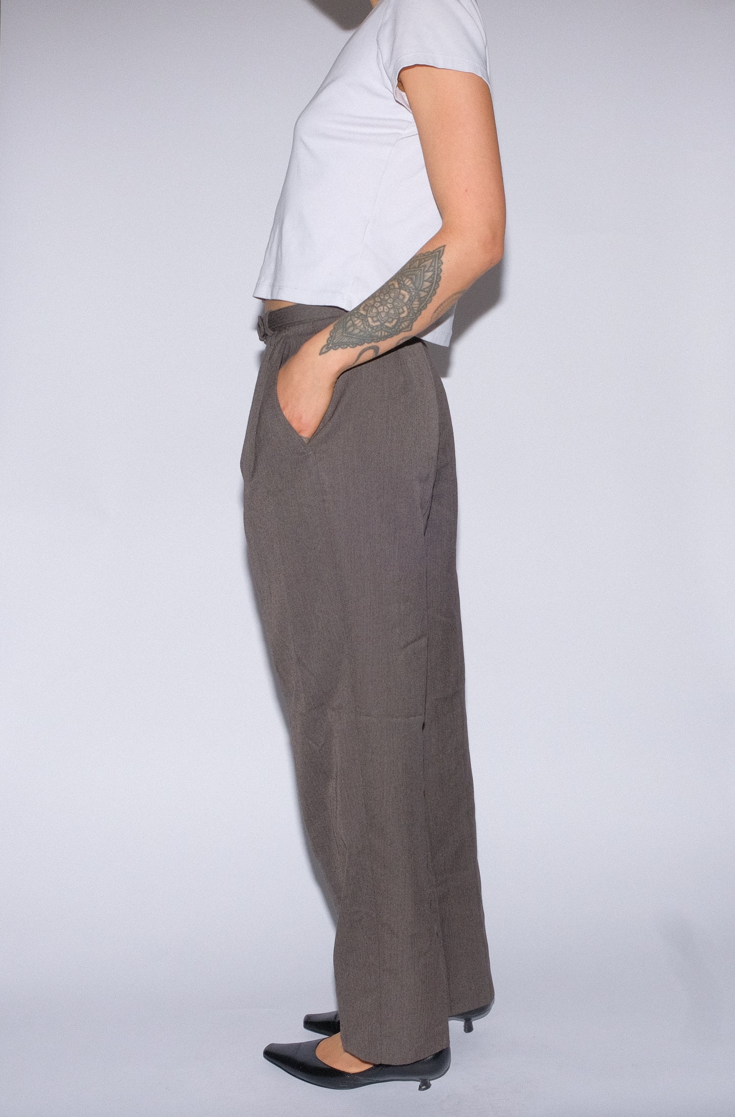 ASH BELTED TROUSERS