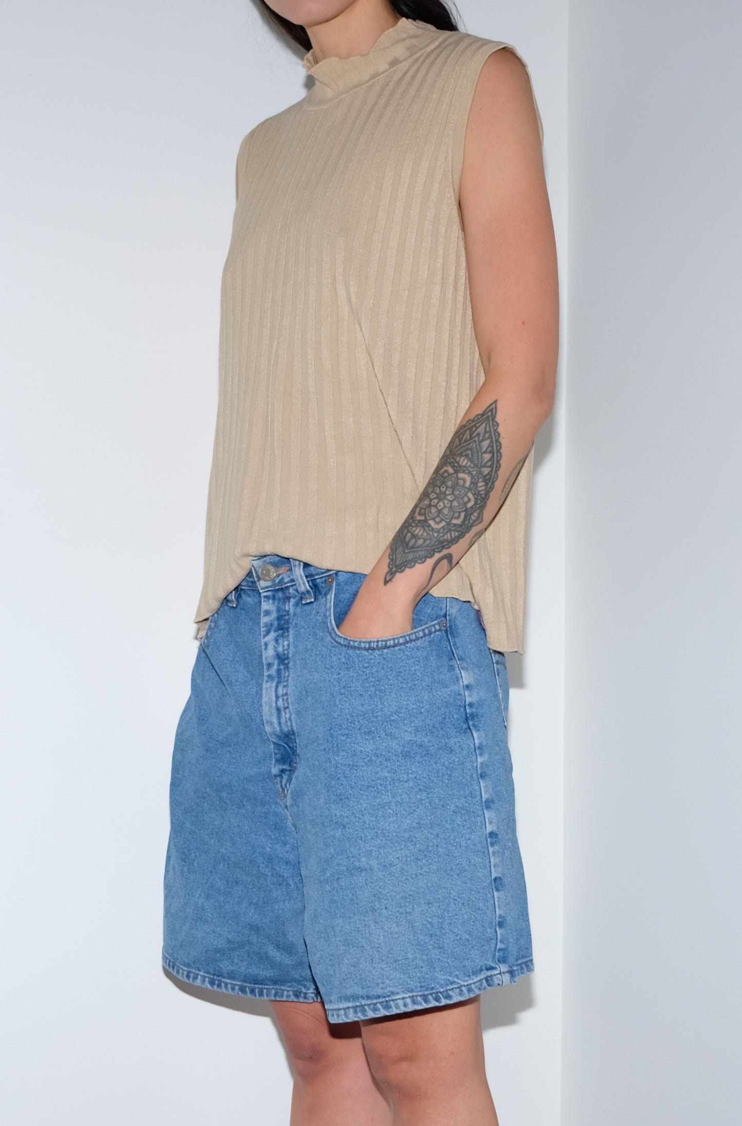 BEIGE MOCKNECK